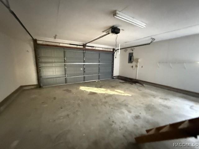 garage with electric panel