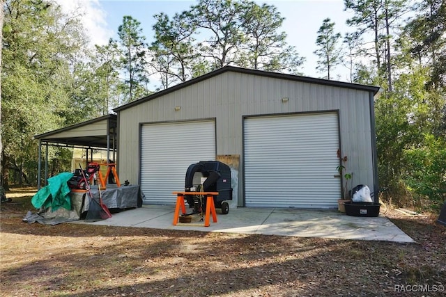 view of garage