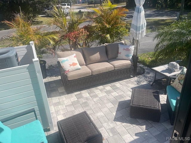 view of patio / terrace featuring an outdoor hangout area