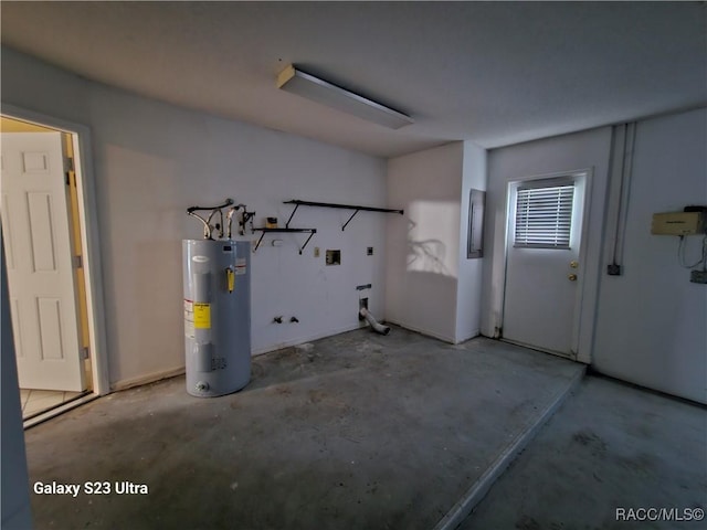 utility room featuring water heater