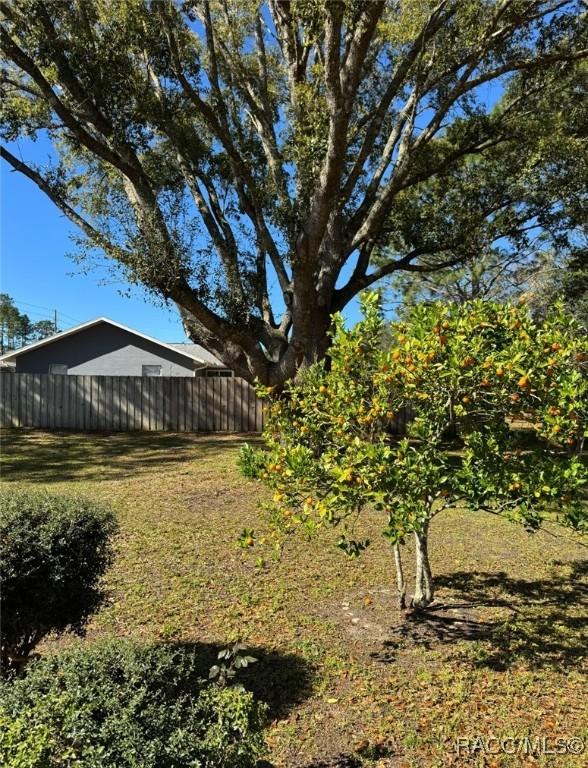 view of yard with fence