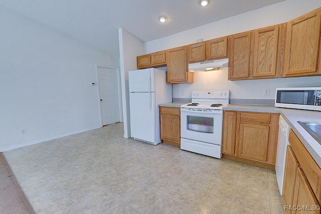 kitchen featuring white appliances