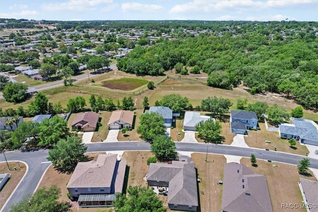 aerial view with a residential view