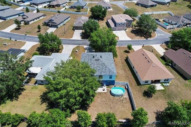 bird's eye view featuring a residential view