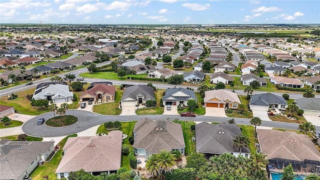 drone / aerial view with a residential view