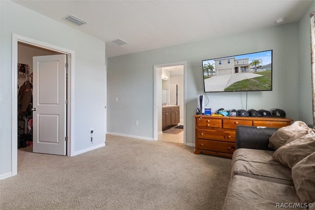 living room with carpet floors