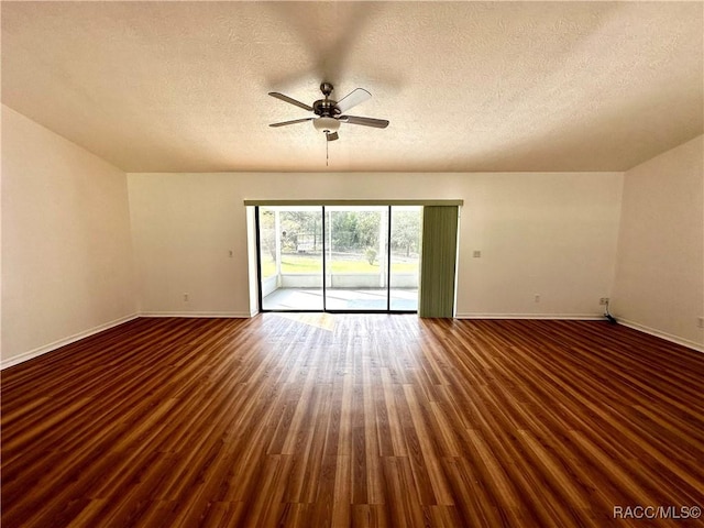 3150 W Mustang Blvd, Beverly Hills, FL 34465 - empty room featuring a textured ceiling, ceiling fan, baseboards, and wood finished floors