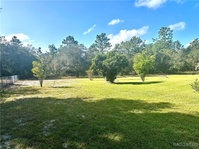 view of yard with a rural view