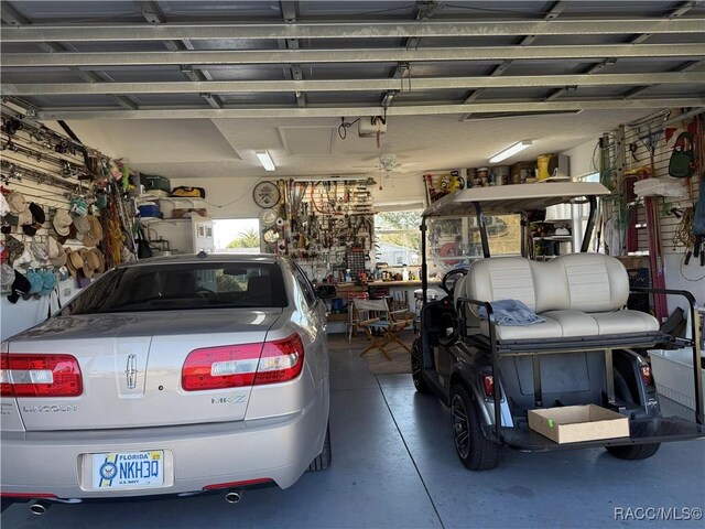 3926 N Eagle Pt, Crystal River, FL 34428 - garage featuring a workshop area