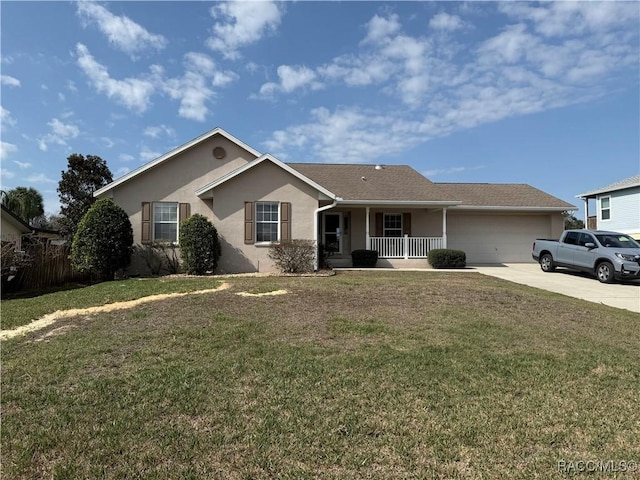 3926 N Eagle Pt, Crystal River, FL 34428 - single story home featuring covered porch, stucco siding, a garage, and driveway