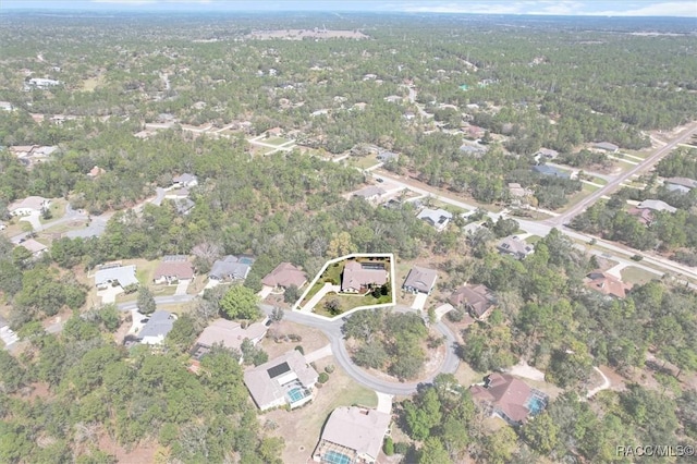 birds eye view of property with a residential view