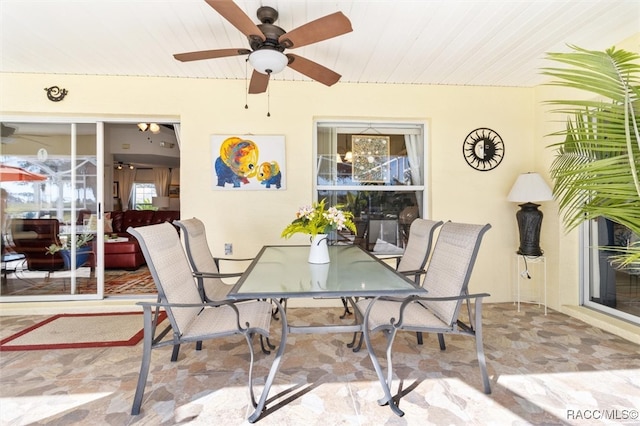 view of patio with ceiling fan