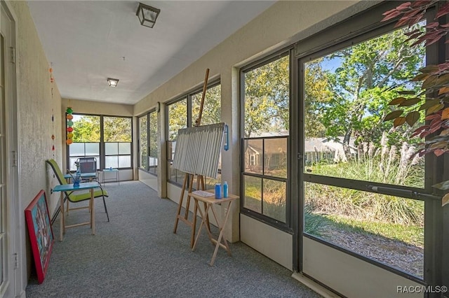 view of unfurnished sunroom