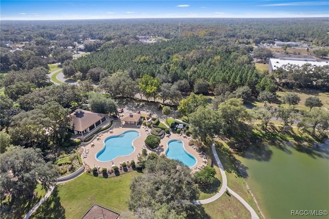 aerial view with a forest view