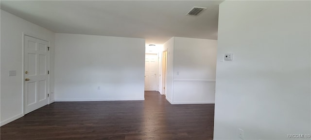 empty room with dark wood-type flooring