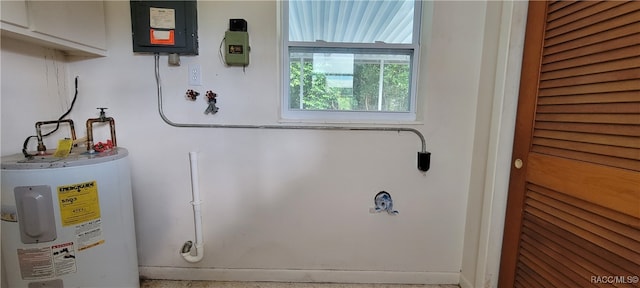 utility room with water heater