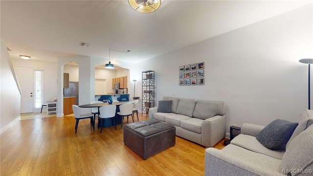 living room featuring hardwood / wood-style floors