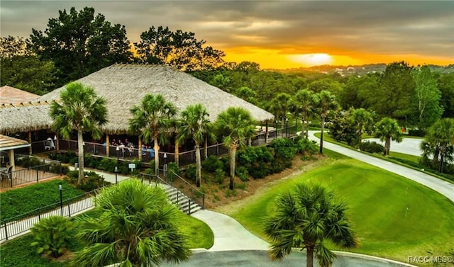 surrounding community featuring a water view