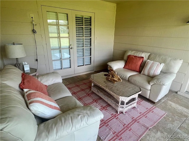 715 E Hartford St Unit 4A, Hernando, FL 34442 - living room featuring french doors and wooden walls