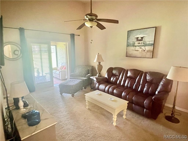 715 E Hartford St Unit 4A, Hernando, FL 34442 - living area featuring carpet and ceiling fan