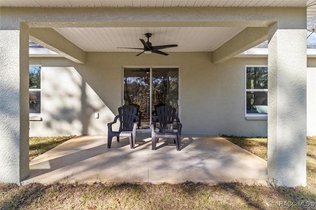 view of patio / terrace with ceiling fan