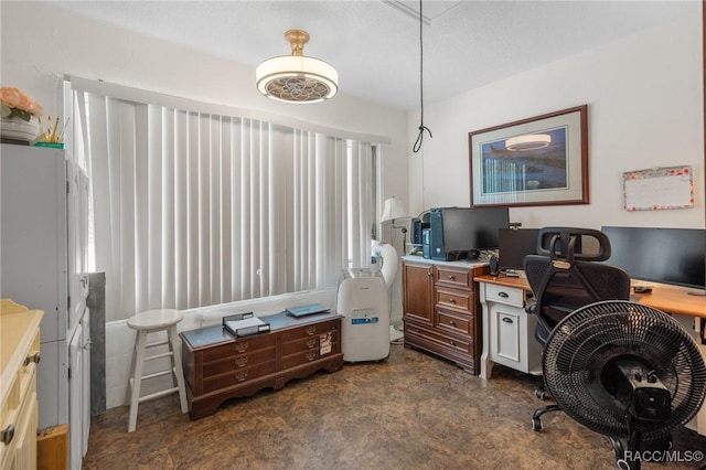 view of carpeted home office