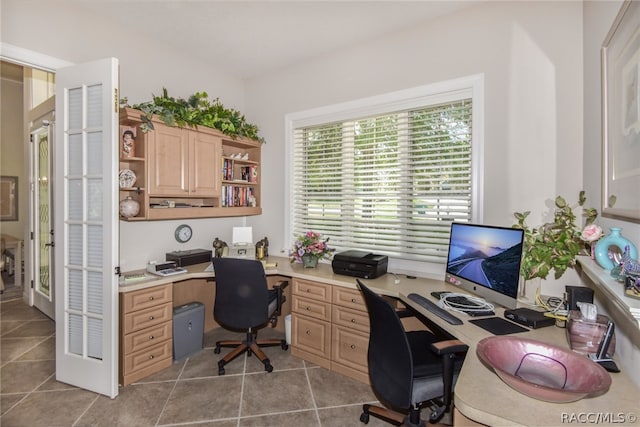 view of tiled office