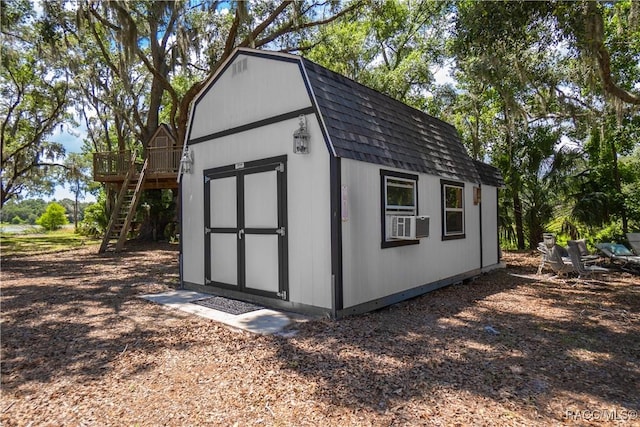9093 E Pinehurst Ct, Inverness, FL 34450 - view of shed with stairway and cooling unit