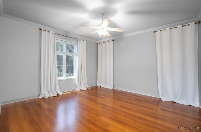 9093 E Pinehurst Ct, Inverness, FL 34450 - empty room featuring ornamental molding, ceiling fan, and wood finished floors