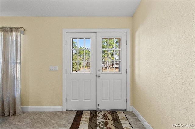 doorway featuring french doors