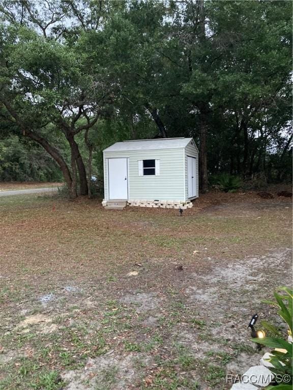 view of shed
