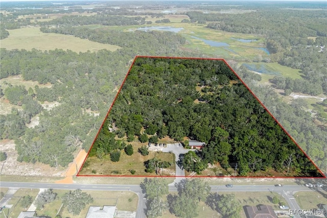 6301 E Turner Camp Rd, Inverness, FL 34453 - aerial view of property's location featuring property parcel outlined and a large body of water