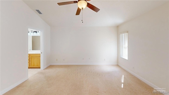 bedroom with ceiling fan and light colored carpet