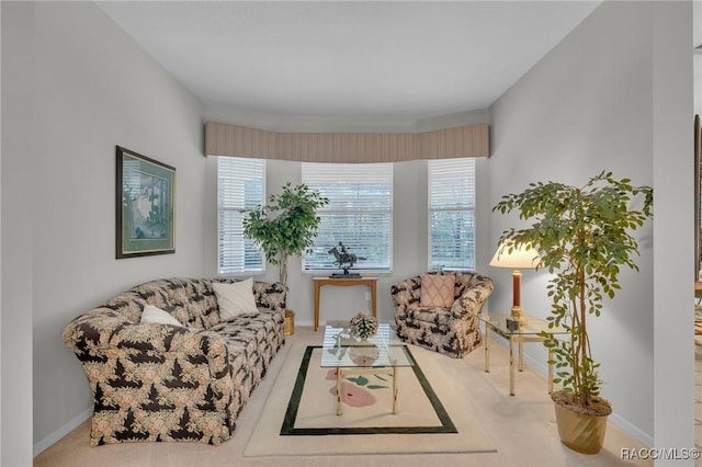 living area with baseboards