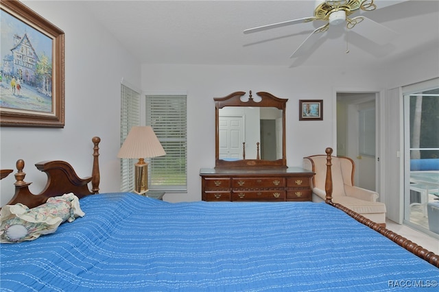 bedroom featuring ceiling fan