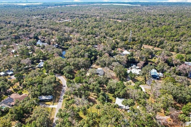 drone / aerial view with a forest view