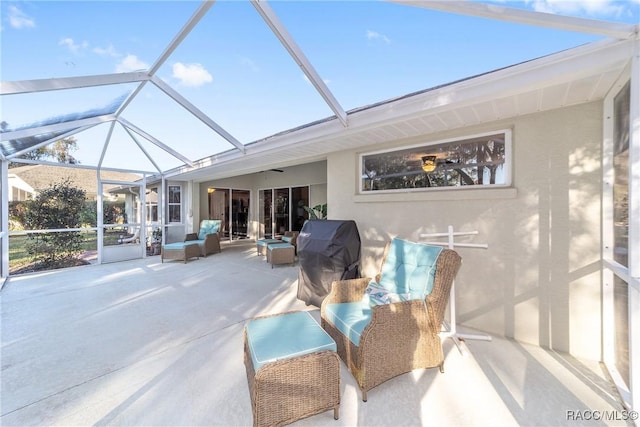 sunroom featuring vaulted ceiling