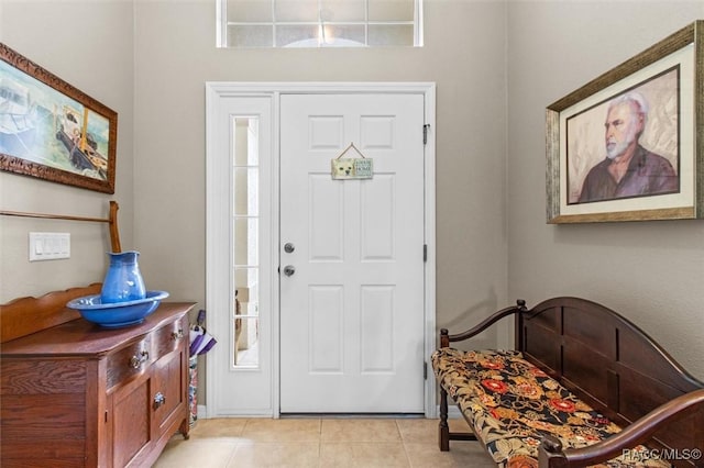 view of tiled foyer