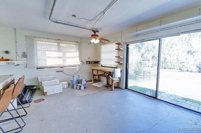 interior space featuring concrete floors