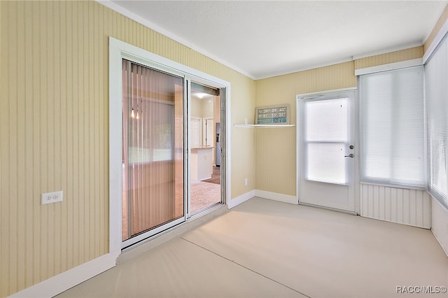 view of unfurnished sunroom