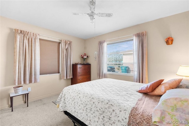 bedroom featuring ceiling fan