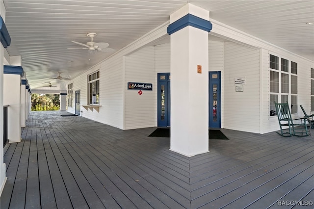 4614 N Webster Island Ter, Hernando, FL 34442 - wooden porch featuring ceiling fan