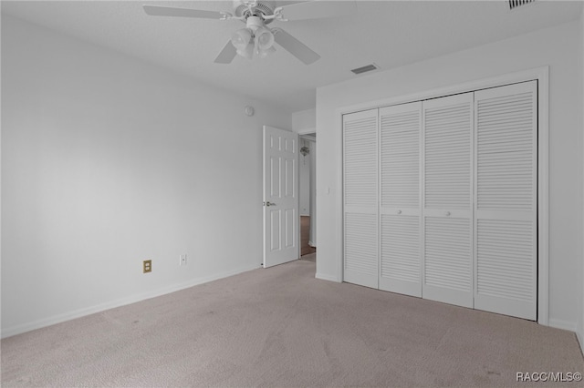 4614 N Webster Island Ter, Hernando, FL 34442 - unfurnished bedroom featuring carpet, a closet, and ceiling fan