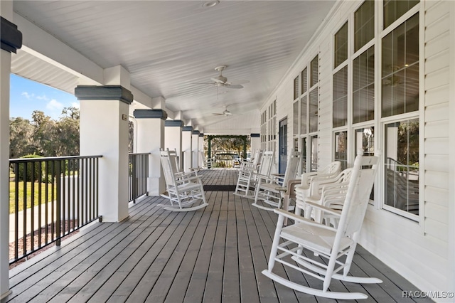 4614 N Webster Island Ter, Hernando, FL 34442 - porch featuring ceiling fan