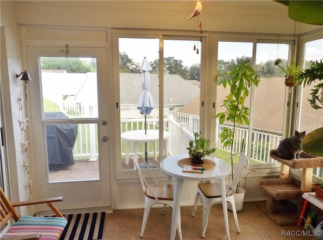 view of sunroom