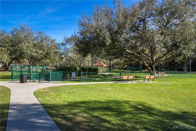 view of community featuring a yard