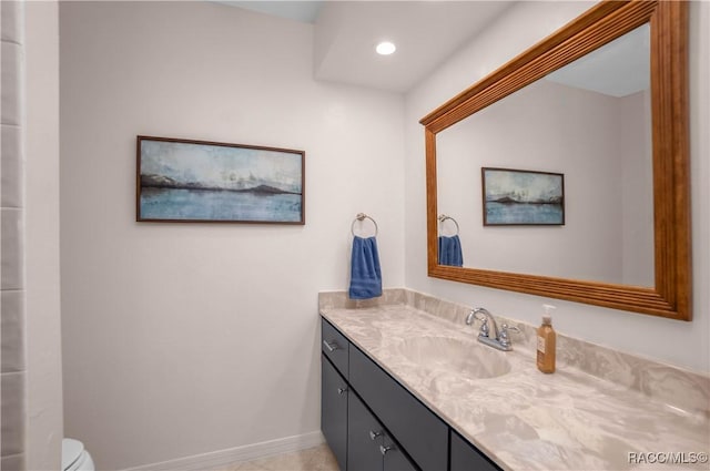 bathroom with toilet and vanity