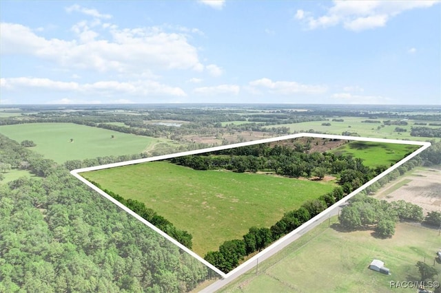 bird's eye view featuring a rural view