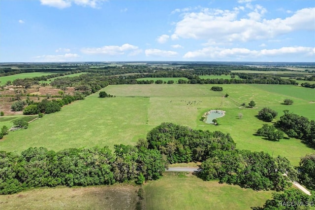 drone / aerial view featuring a rural view