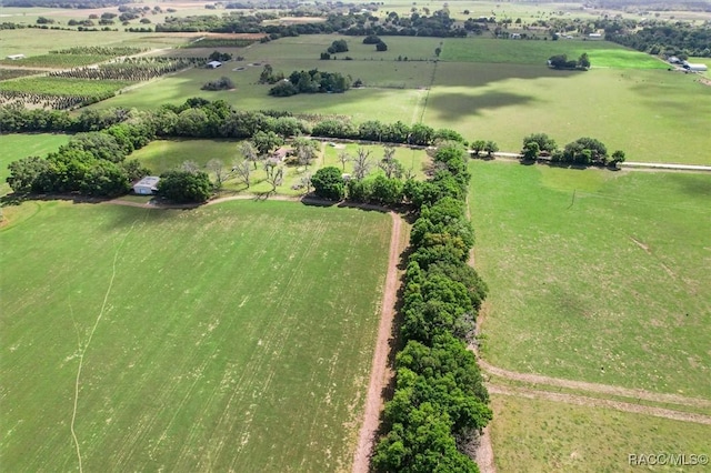 bird's eye view featuring a rural view